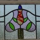 Victorian Tri Mottled Floral Tree Antique Stained Glass