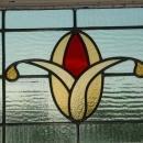 Red & Golden Floral Antique Stained Glass