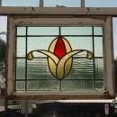 Red & Golden Floral Antique Stained Glass