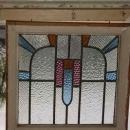 Art Deco Arched Geometric Antique Stained Glass
