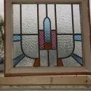 Art Deco Arched Geometric Antique Stained Glass
