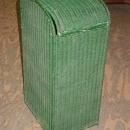 Vintage Green Wicker Hamper