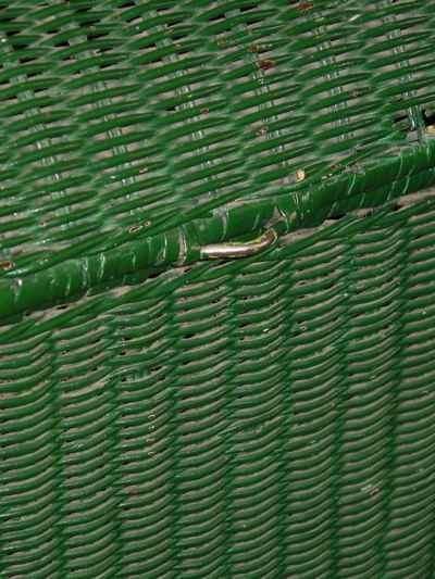 Vintage Green Wicker Hamper