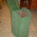 Vintage Green Wicker Hamper