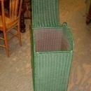Vintage Green Wicker Hamper