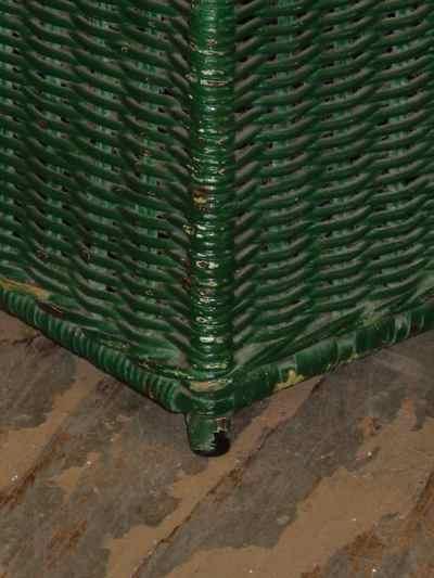 Vintage Green Wicker Hamper