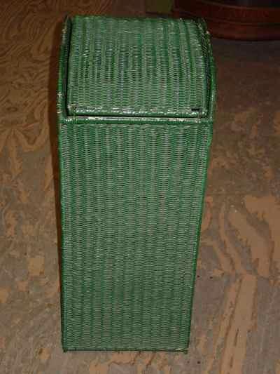 Vintage Green Wicker Hamper