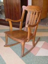 Antique Solid 1/4 Sawn Tiger Oak Rocking Chair