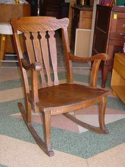 Antique Solid 1/4 Sawn Tiger Oak Rocking Chair