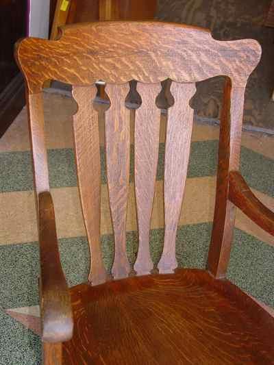 Antique Solid 1/4 Sawn Tiger Oak Rocking Chair
