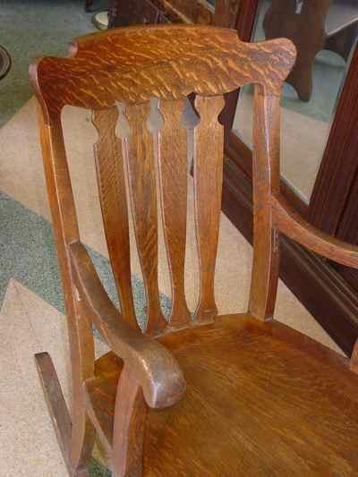 Antique Solid 1/4 Sawn Tiger Oak Rocking Chair