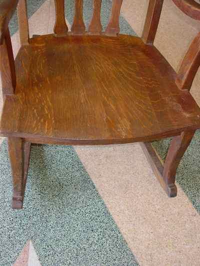 Antique Solid 1/4 Sawn Tiger Oak Rocking Chair