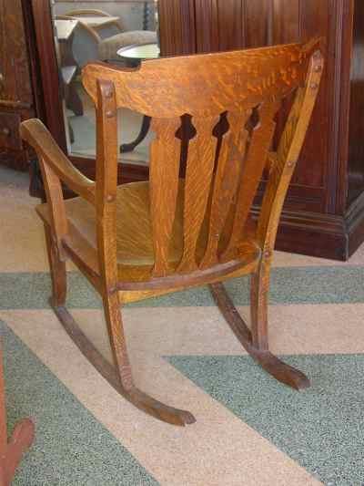 Antique Solid 1/4 Sawn Tiger Oak Rocking Chair