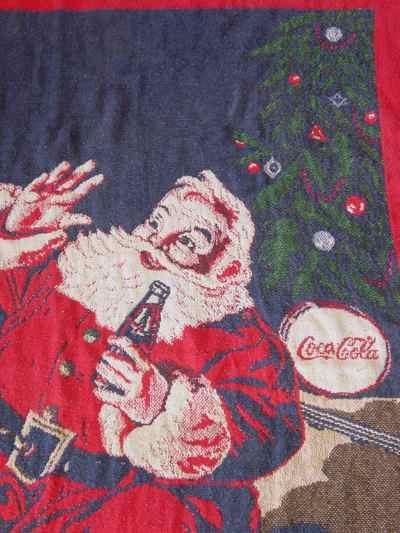 Coca-Cola Sundblom Santa Helicopter Train Afghan