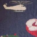 Coca-Cola Sundblom Santa Helicopter Train Afghan
