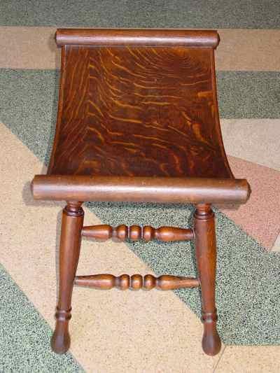 Antique Solid 1/4 Sawn Tiger Oak Saddle Bench Stool
