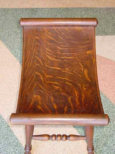 Antique Solid 1/4 Sawn Tiger Oak Saddle Bench Stool