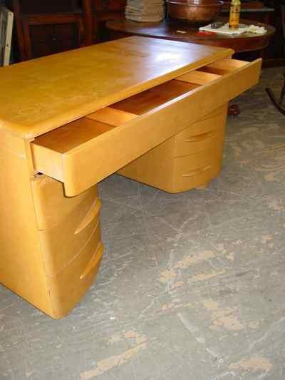 Heywood-Wakefield Solid Maple Wheat Kneehole Desk M320