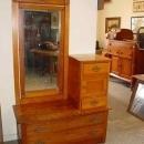 Antique Solid Oak Cheval Dresser