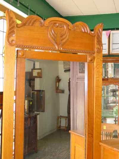 Antique Solid Oak Cheval Dresser