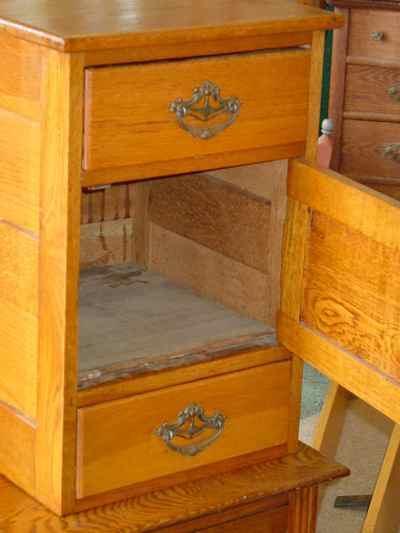 Antique Solid Oak Cheval Dresser