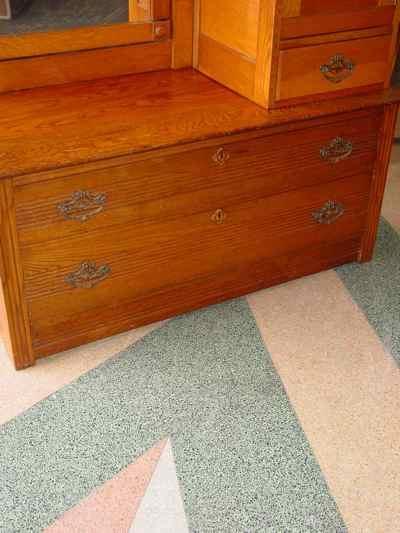 Antique Solid Oak Cheval Dresser
