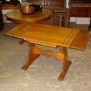Antique Solid Oak Draw Leaf Trestle Table