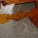 Antique Solid Oak Draw Leaf Trestle Table