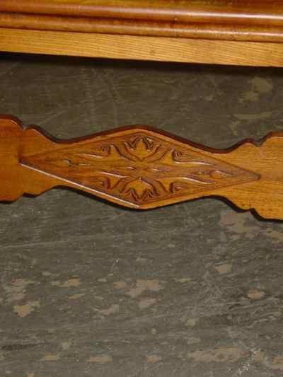Antique Solid Oak Draw Leaf Trestle Table