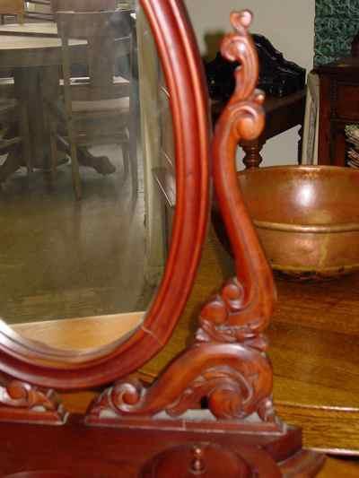 Antique Victorian Solid Mahogany Dressing Shaving Mirror