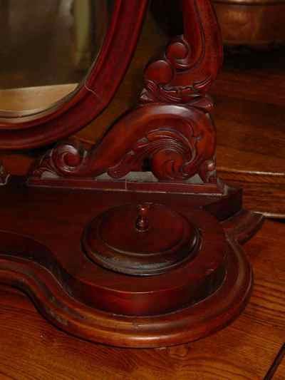 Antique Victorian Solid Mahogany Dressing Shaving Mirror