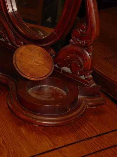 Antique Victorian Solid Mahogany Dressing Shaving Mirror