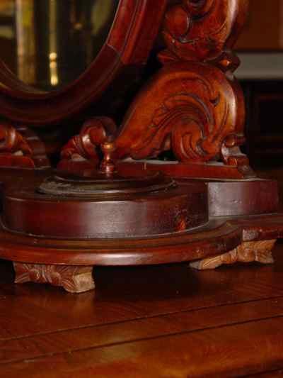 Antique Victorian Solid Mahogany Dressing Shaving Mirror