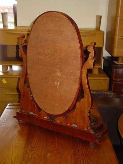 Antique Victorian Solid Mahogany Dressing Shaving Mirror