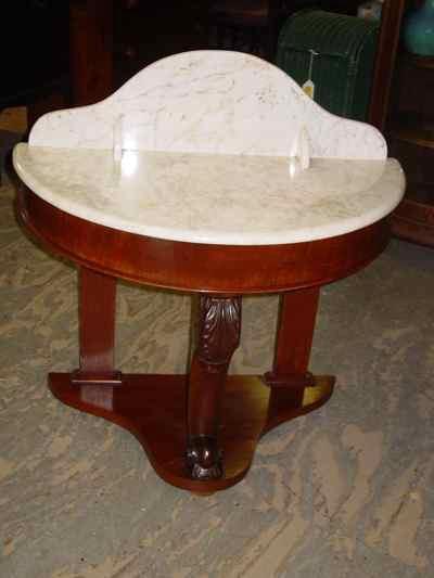 Antique Mahogany Demilune Hall Table