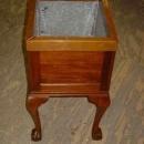 Antique Solid Mahogany Claw & Ball Foot Copper Trim Planter