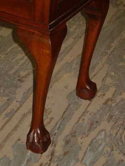 Antique Solid Mahogany Claw & Ball Foot Copper Trim Planter