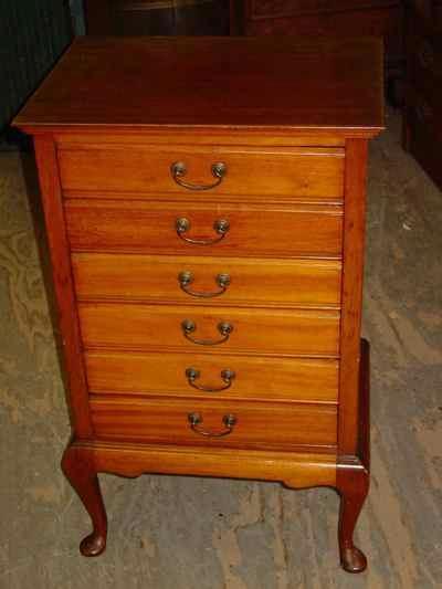 English Stones Patent Antique Solid Mahogany Music Cabinet