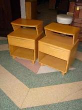 Pair of Heywood-Wakefield Solid Maple Champagne Deluxe Encore Night Stands M538