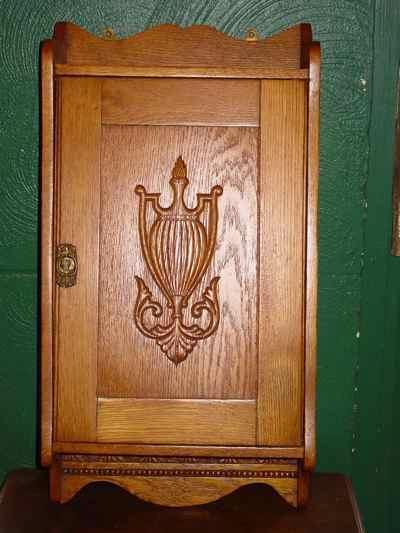 Antique Solid Oak Hanging Cabinet