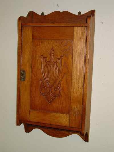 Antique Solid Oak Hanging Cabinet