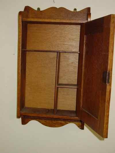 Antique Solid Oak Hanging Cabinet