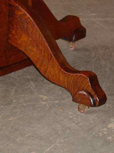 Antique Solid Oak Pedestal Table with Leaf