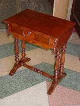 Antique Victorian Solid Walnut Lift Top Sewing Stand