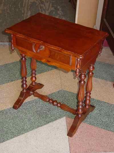 Antique Victorian Solid Walnut Lift Top Sewing Stand