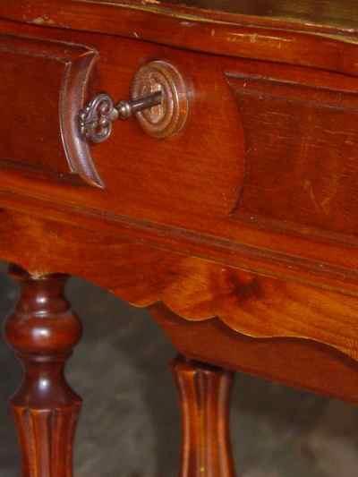 Antique Victorian Solid Walnut Lift Top Sewing Stand