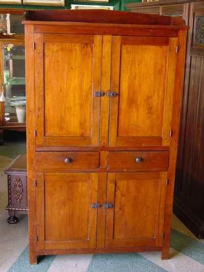 Antique Solid American Black Walnut Cupboard