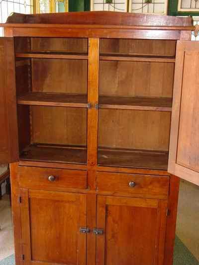 Antique Solid American Black Walnut Cupboard