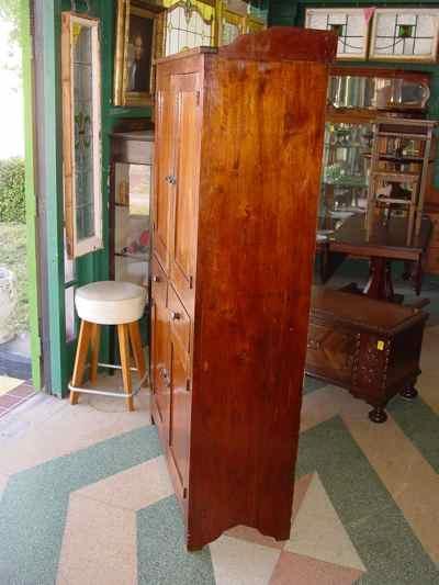 Antique Solid American Black Walnut Cupboard
