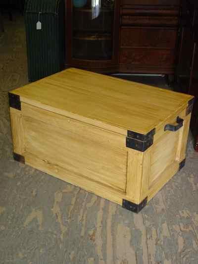 Antique Solid Pine Grain Painted Trunk